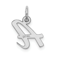 14k White Gold Small Script Letter A Initial Charm-YC659A