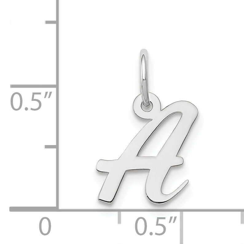 14k White Gold Small Script Letter A Initial Charm-YC659A
