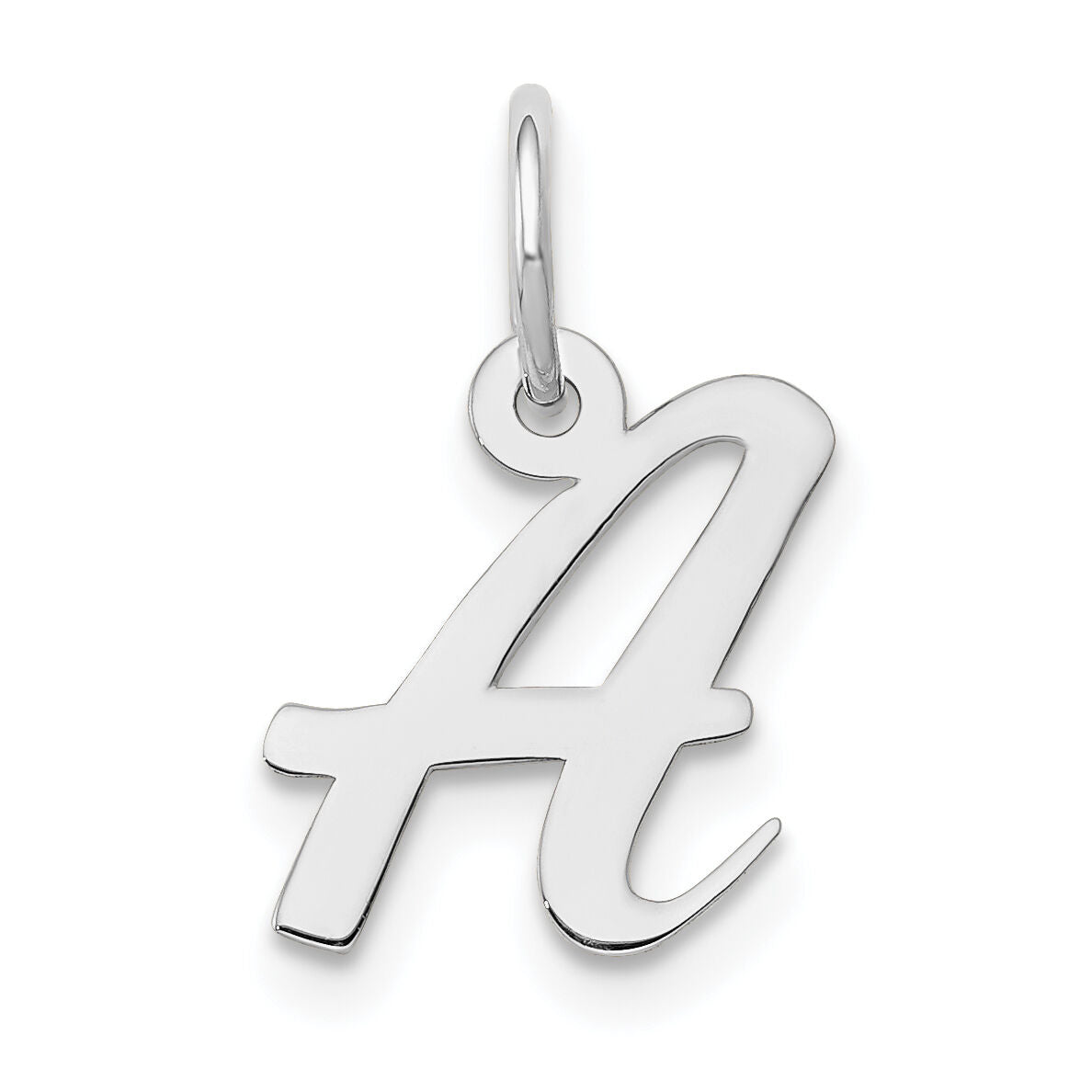 14k White Gold Small Script Letter A Initial Charm-YC659A