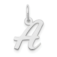 14k White Gold Small Script Letter A Initial Charm-YC659A