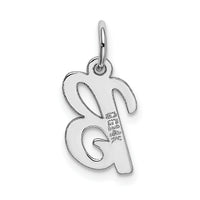 14k White Gold Small Script Letter B Initial Charm-YC659B