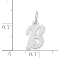 14k White Gold Small Script Letter B Initial Charm-YC659B
