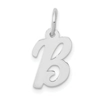 14k White Gold Small Script Letter B Initial Charm-YC659B