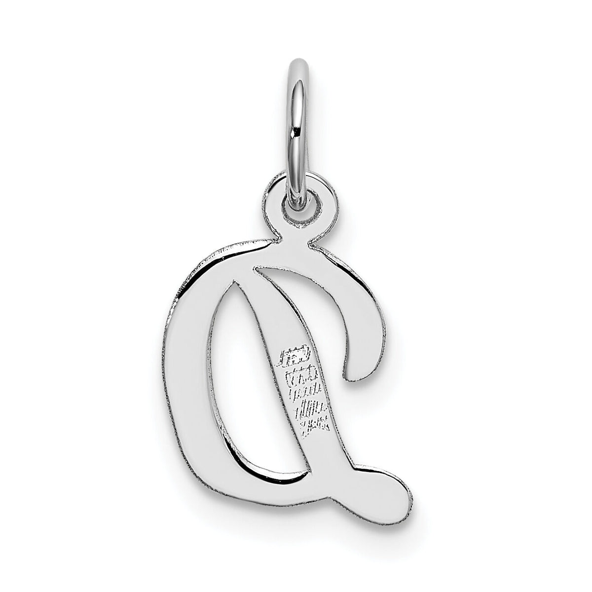 14k White Gold Small Script Letter D Initial Charm-YC659D