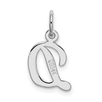 14k White Gold Small Script Letter D Initial Charm-YC659D