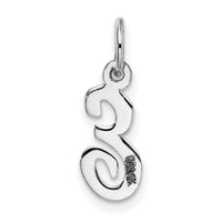 14k White Gold Small Script Letter E Initial Charm-YC659E