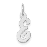 14k White Gold Small Script Letter E Initial Charm-YC659E