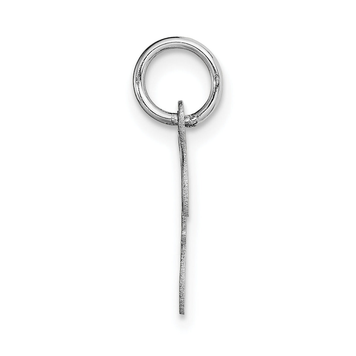 14k White Gold Small Script Letter F Initial Charm-YC659F