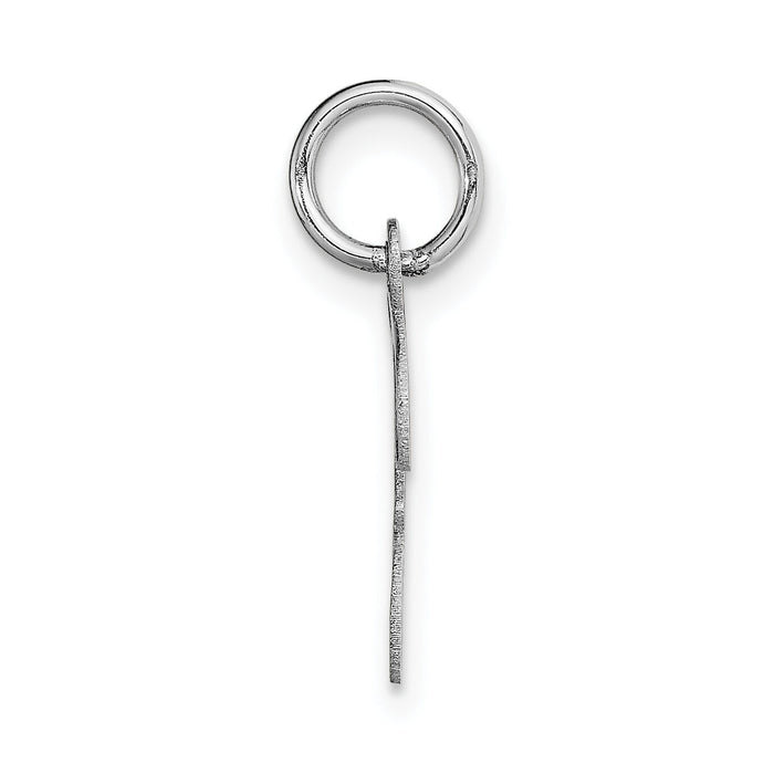 14k White Gold Small Script Letter F Initial Charm-YC659F