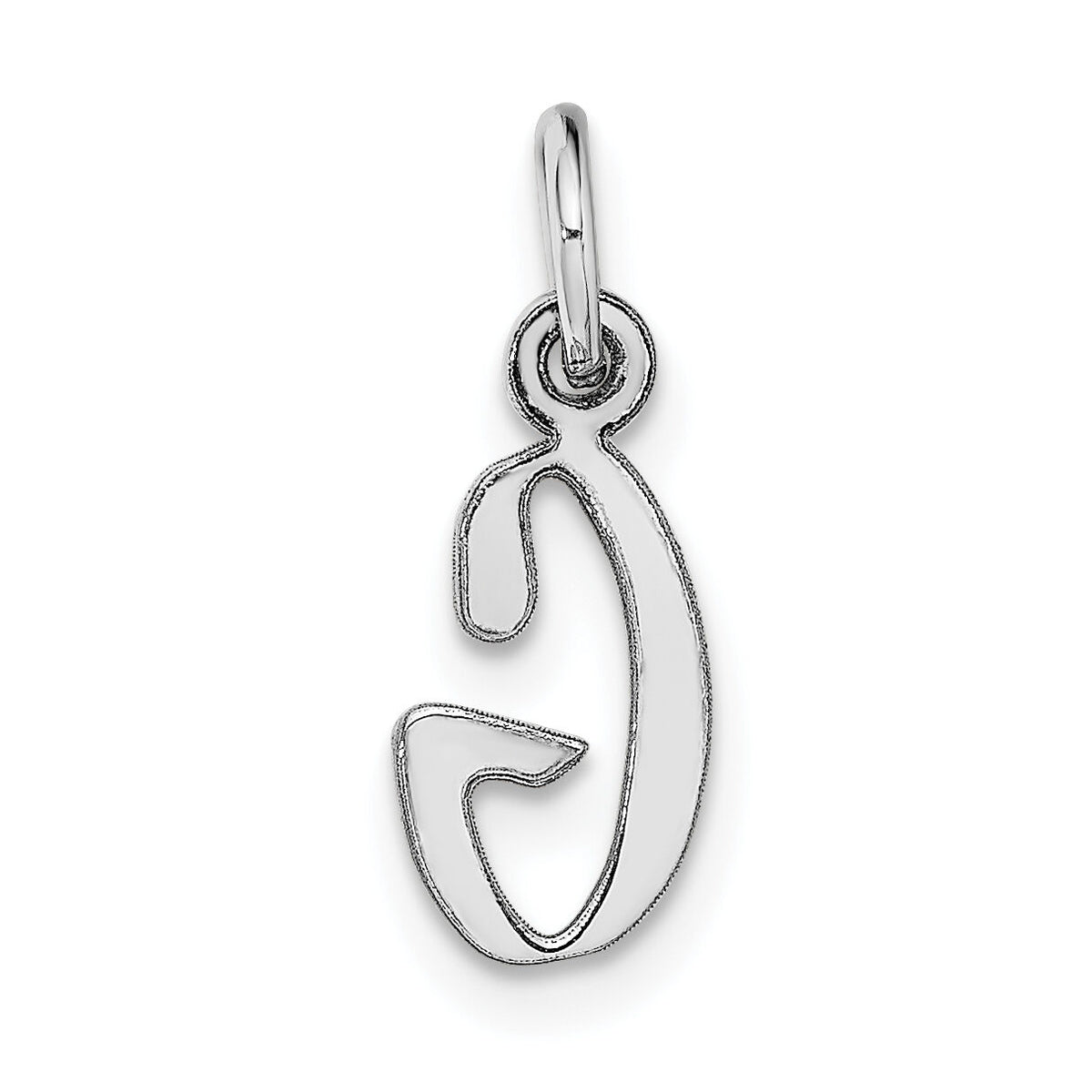 14k White Gold Small Script Letter G Initial Charm-YC659G