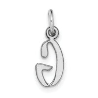 14k White Gold Small Script Letter G Initial Charm-YC659G