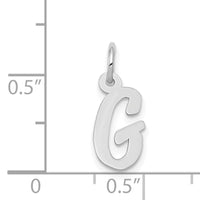 14k White Gold Small Script Letter G Initial Charm-YC659G