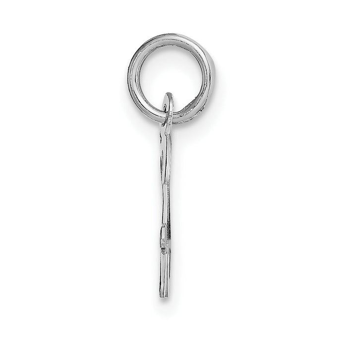14k White Gold Small Script Letter H Initial Charm-YC659H