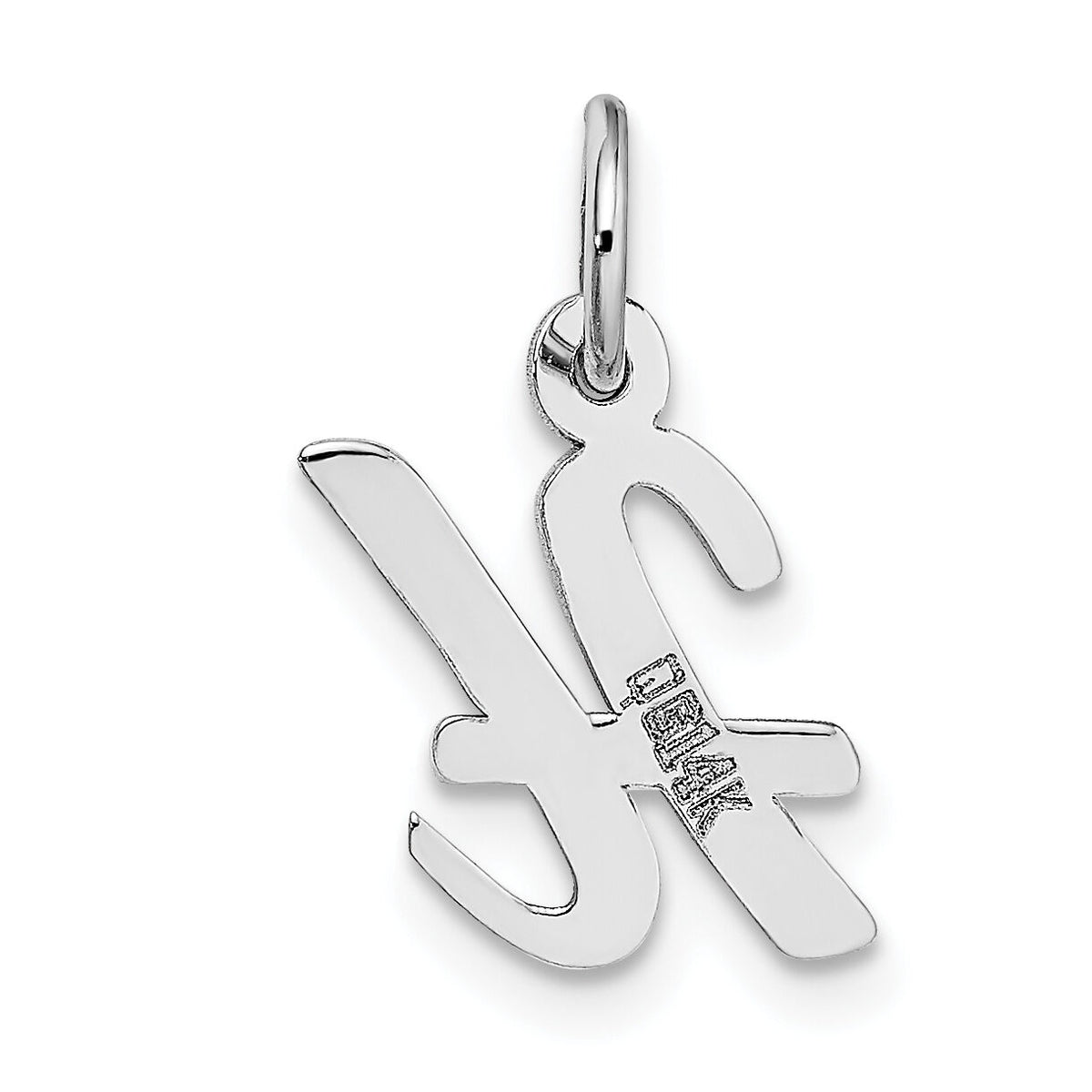 14k White Gold Small Script Letter H Initial Charm-YC659H