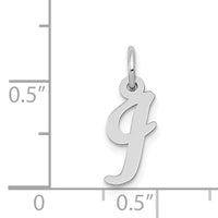 14k White Gold Small Script Letter I Initial Charm-YC659I