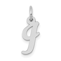 14k White Gold Small Script Letter I Initial Charm-YC659I