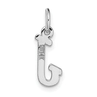 14k White Gold Small Script Letter J Initial Charm-YC659J