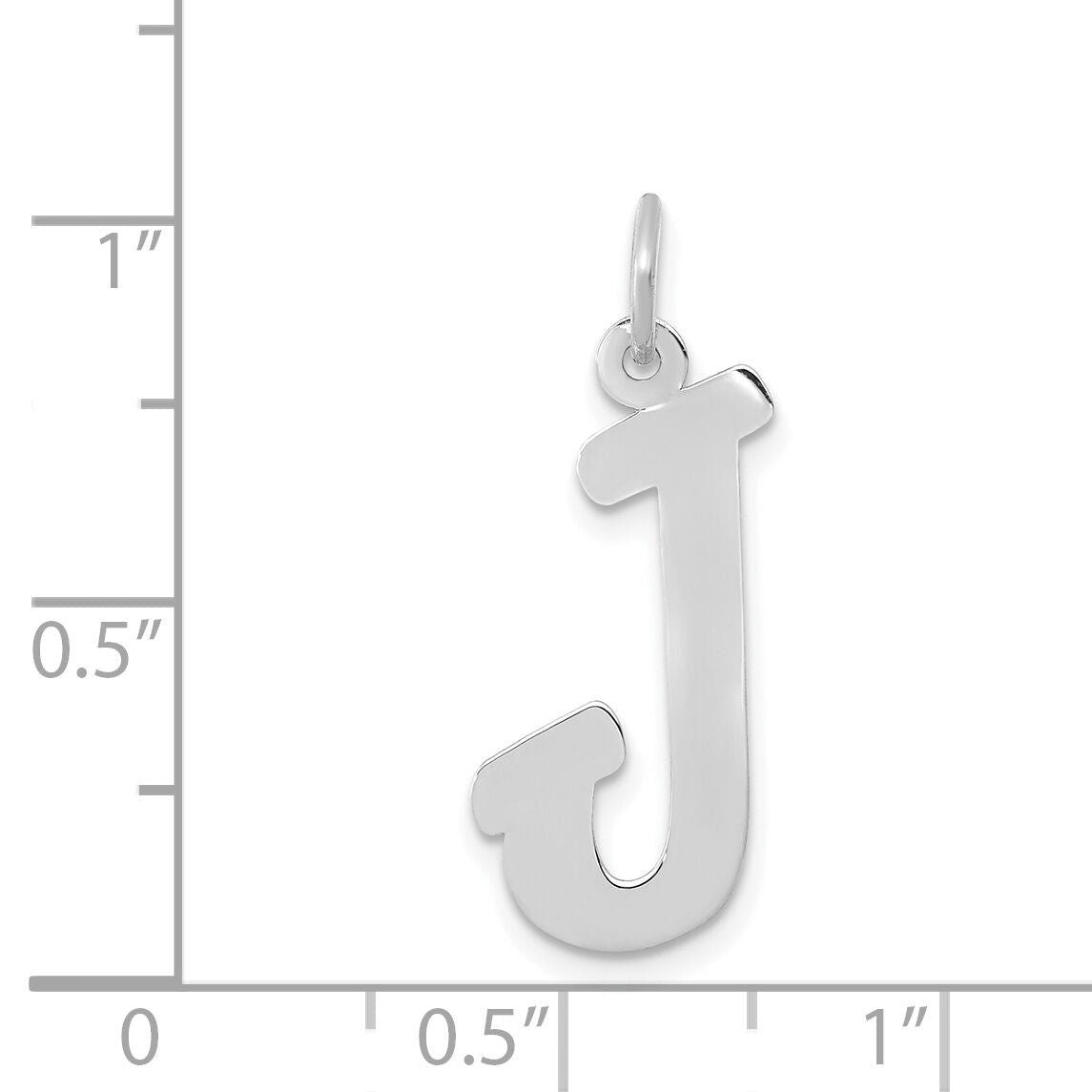 14k White Gold Small Script Letter J Initial Charm-YC659J