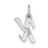 14k White Gold Small Script Letter K Initial Charm-YC659K