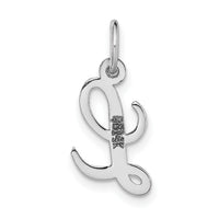 14k White Gold Small Script Letter L Initial Charm-YC659L