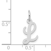 14k White Gold Small Script Letter L Initial Charm-YC659L