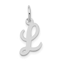 14k White Gold Small Script Letter L Initial Charm-YC659L