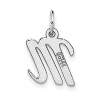14k White Gold Small Script Letter M Initial Charm-YC659M