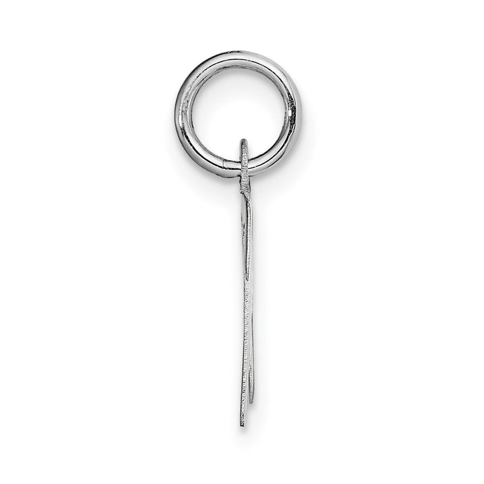 14k White Gold Small Script Letter N Initial Charm-YC659N