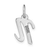 14k White Gold Small Script Letter N Initial Charm-YC659N