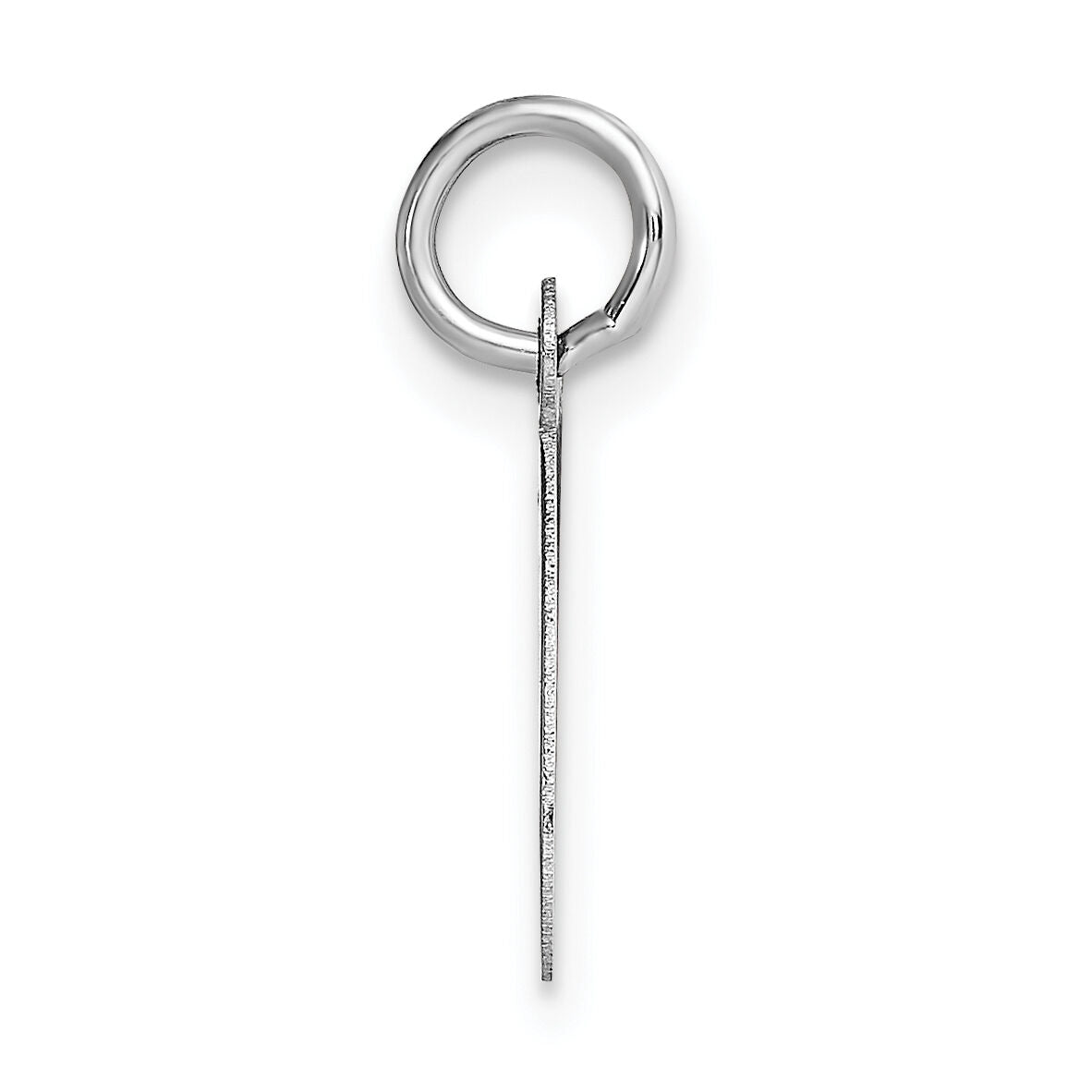 14k White Gold Small Script Letter O Initial Charm-YC659O