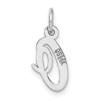14k White Gold Small Script Letter O Initial Charm-YC659O