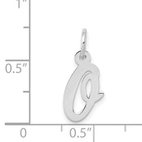 14k White Gold Small Script Letter O Initial Charm-YC659O