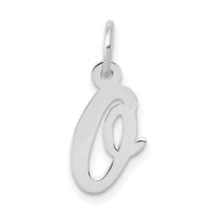 14k White Gold Small Script Letter O Initial Charm-YC659O