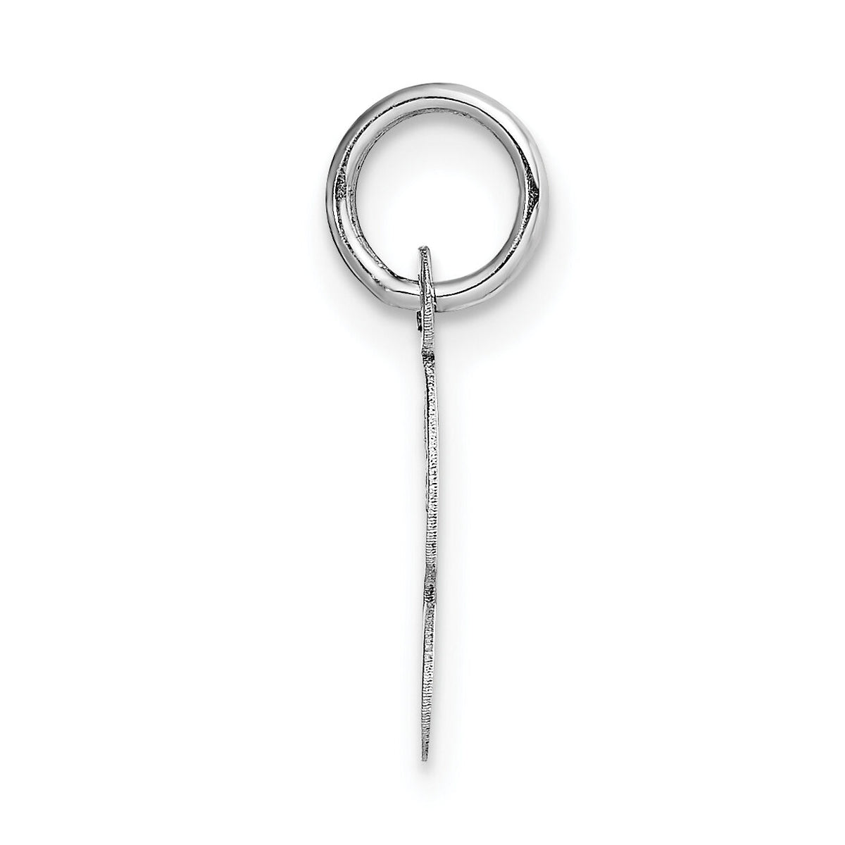 14k White Gold Small Script Letter S Initial Charm-YC659S