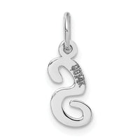 14k White Gold Small Script Letter S Initial Charm-YC659S