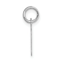 14k White Gold Small Script Letter V Initial Charm-YC659V