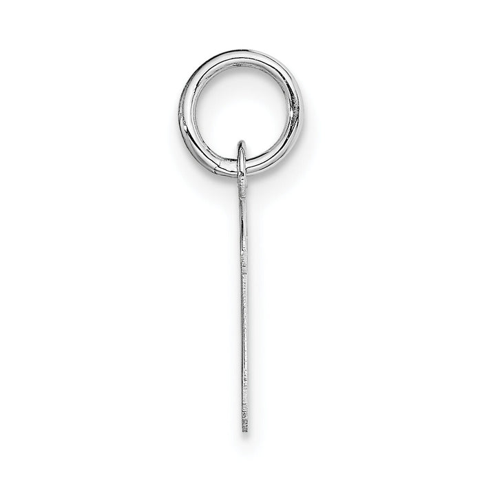 14k White Gold Small Script Letter V Initial Charm-YC659V