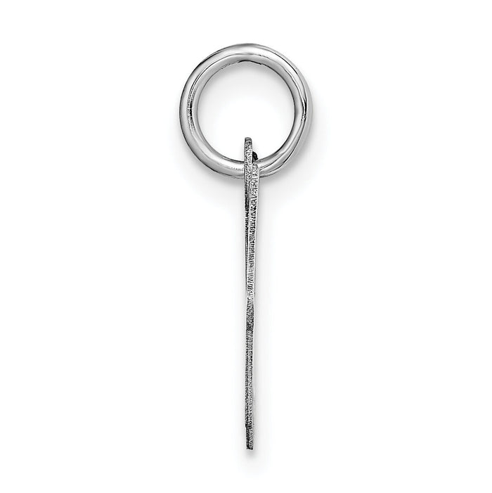 14k White Gold Small Script Letter W Initial Charm-YC659W