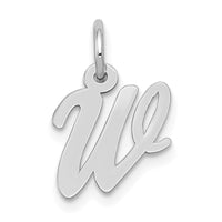 14k White Gold Small Script Letter W Initial Charm-YC659W
