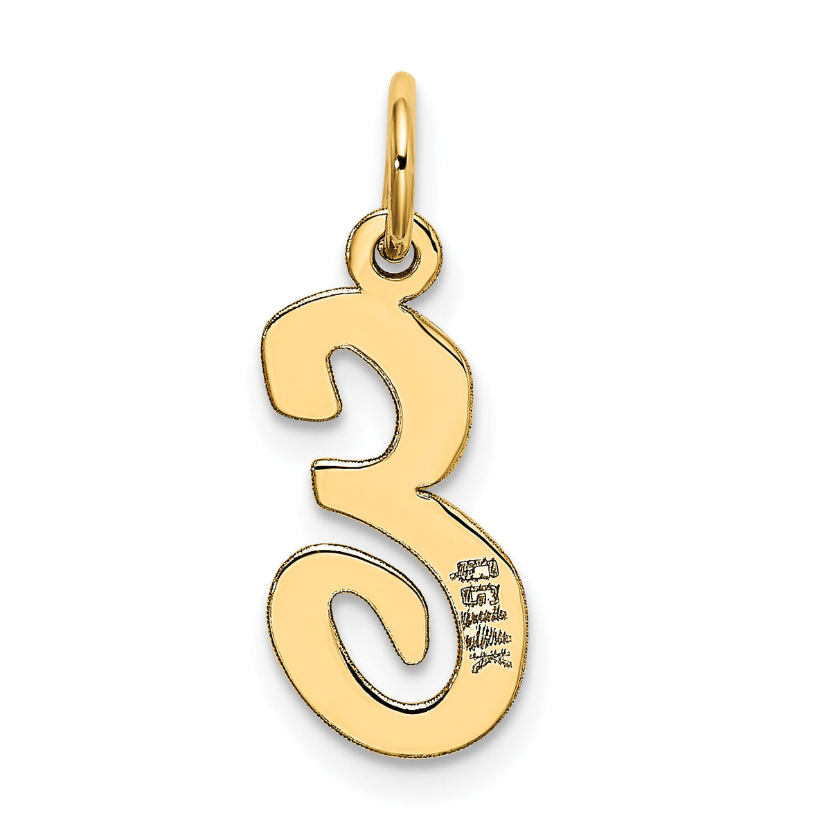 14k Medium Script Letter E Initial Charm-YC660E