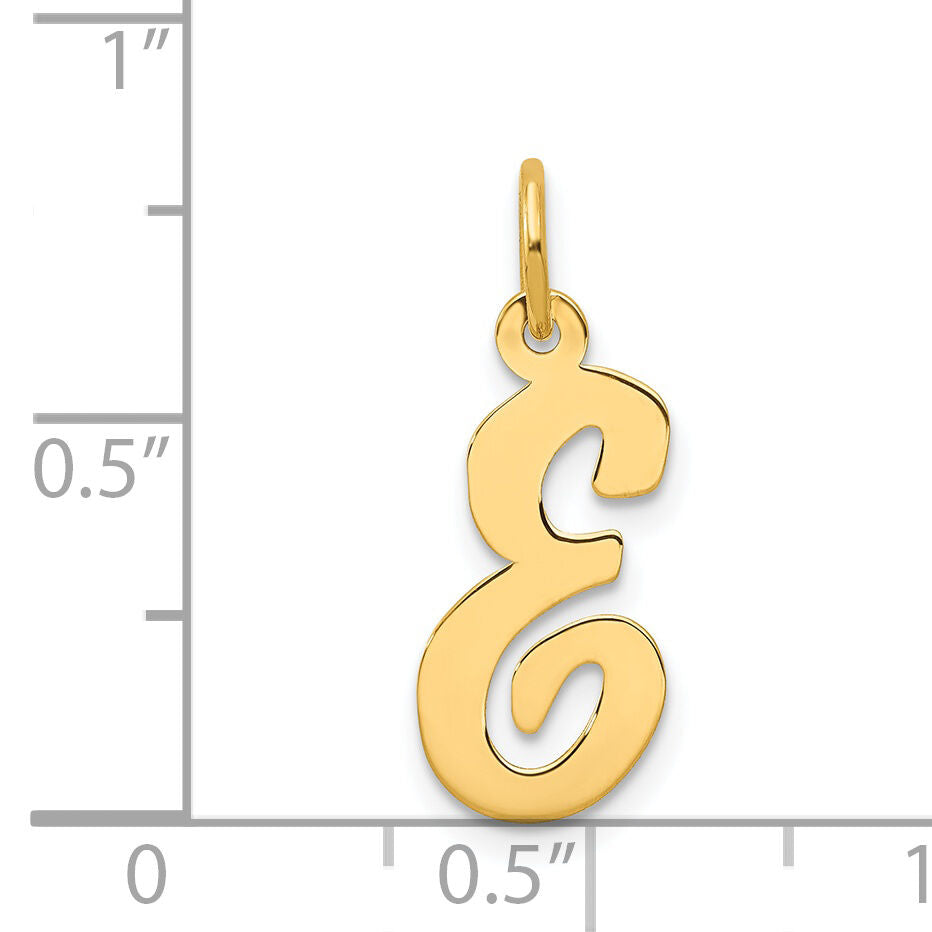 14k Medium Script Letter E Initial Charm-YC660E
