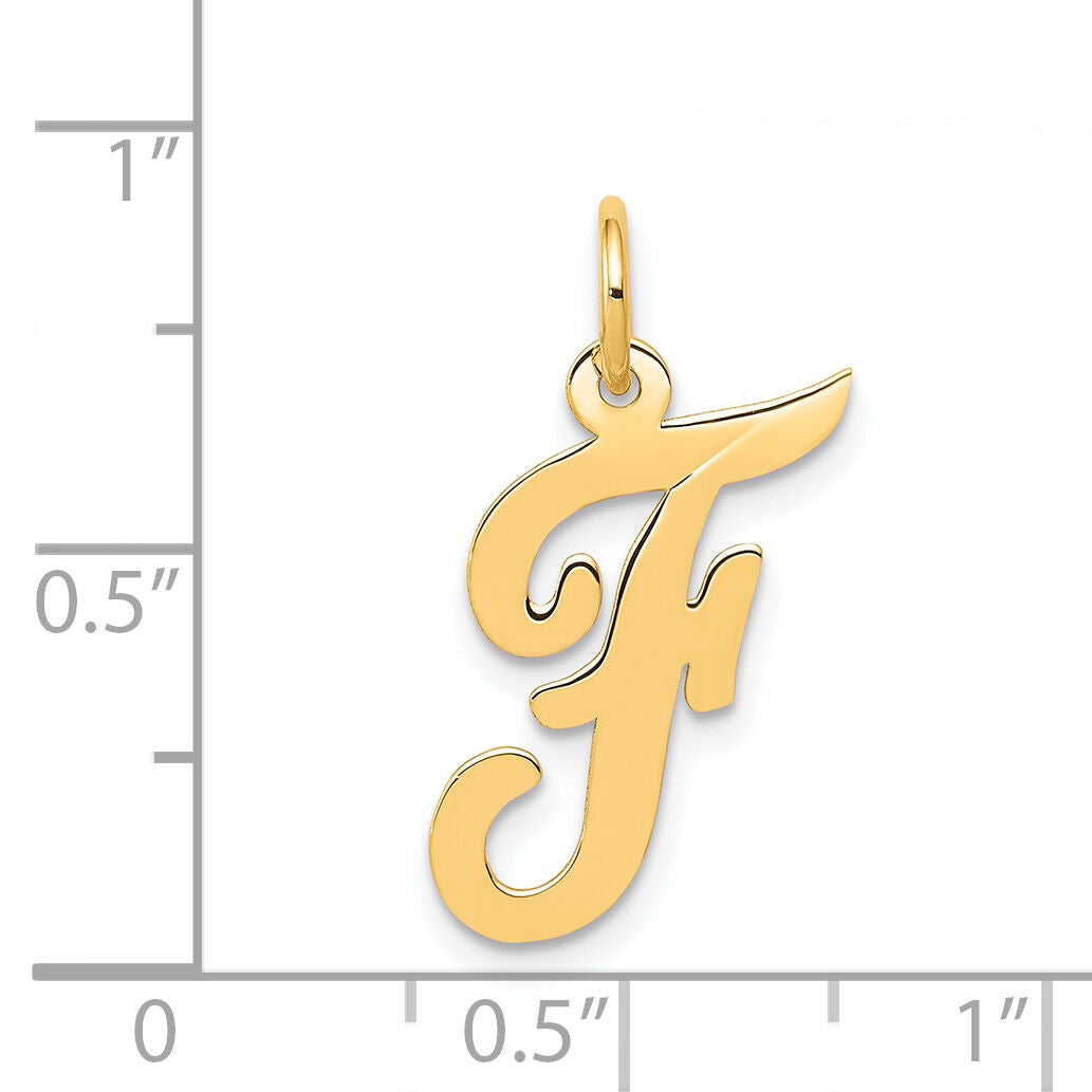 14k Medium Script Letter F Initial Charm-YC660F