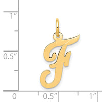 14k Medium Script Letter F Initial Charm-YC660F