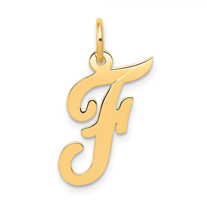 14k Medium Script Letter F Initial Charm-YC660F