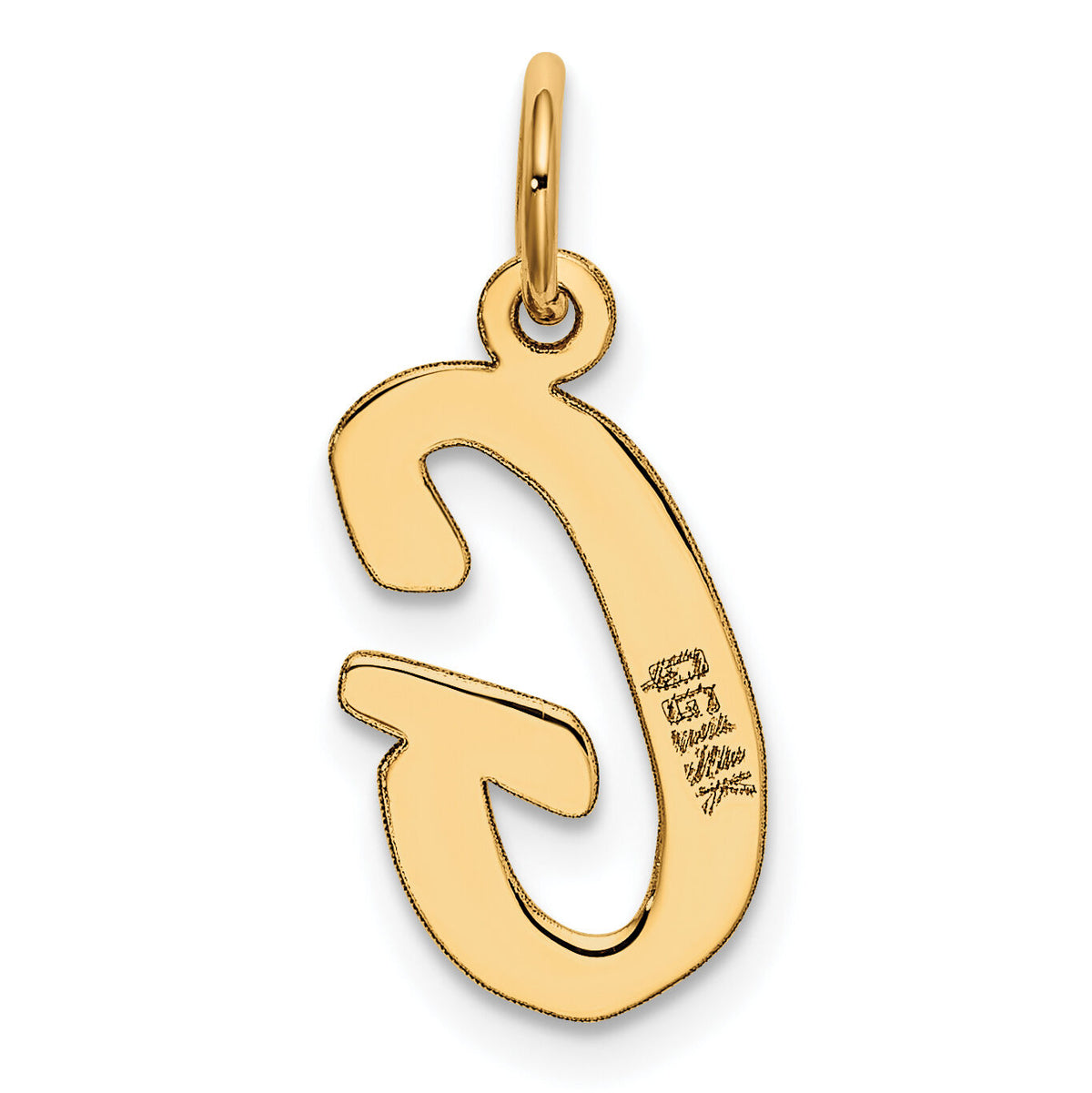 14k Medium Script Letter G Initial Charm-YC660G