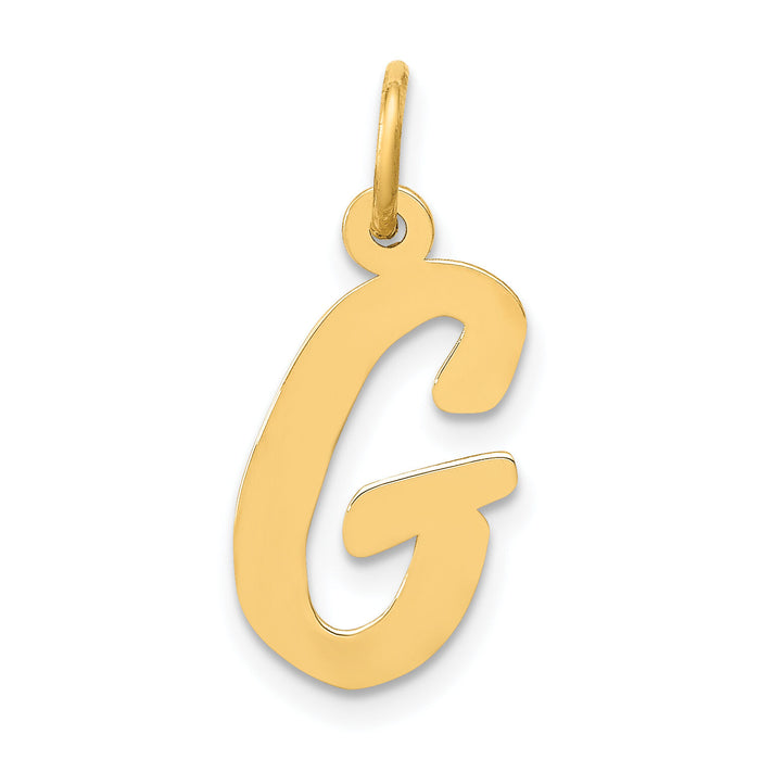 14k Medium Script Letter G Initial Charm-YC660G