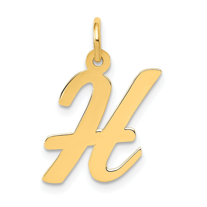 14k Medium Script Letter H Initial Charm-YC660H