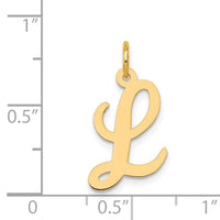14k Medium Script Letter L Initial Charm-YC660L