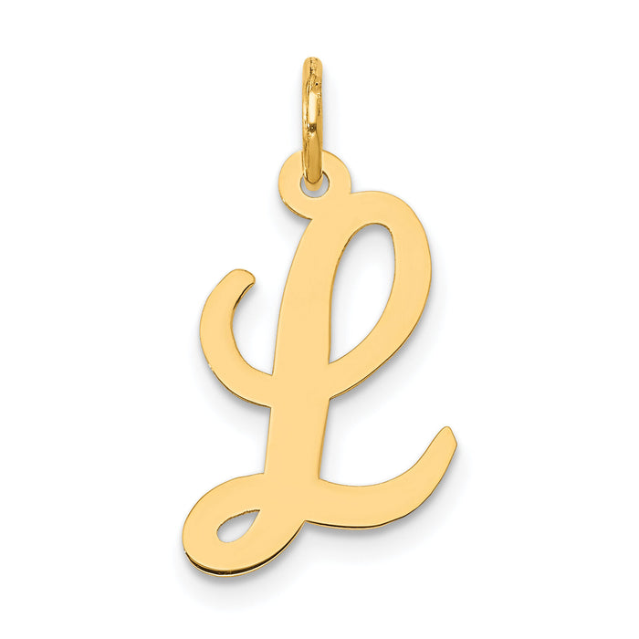 14k Medium Script Letter L Initial Charm-YC660L