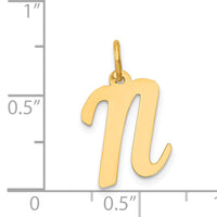 14k Medium Script Letter N Initial Charm-YC660N